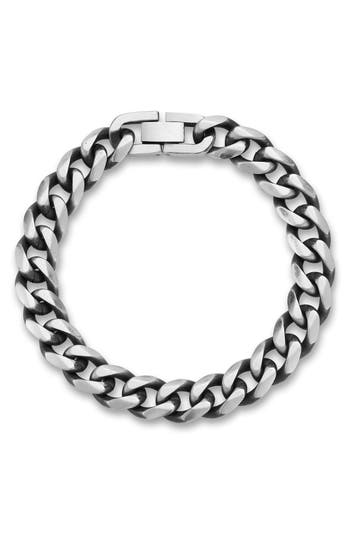 Yield Of Men Oxidized Curb Chain Bracelet In Metallic