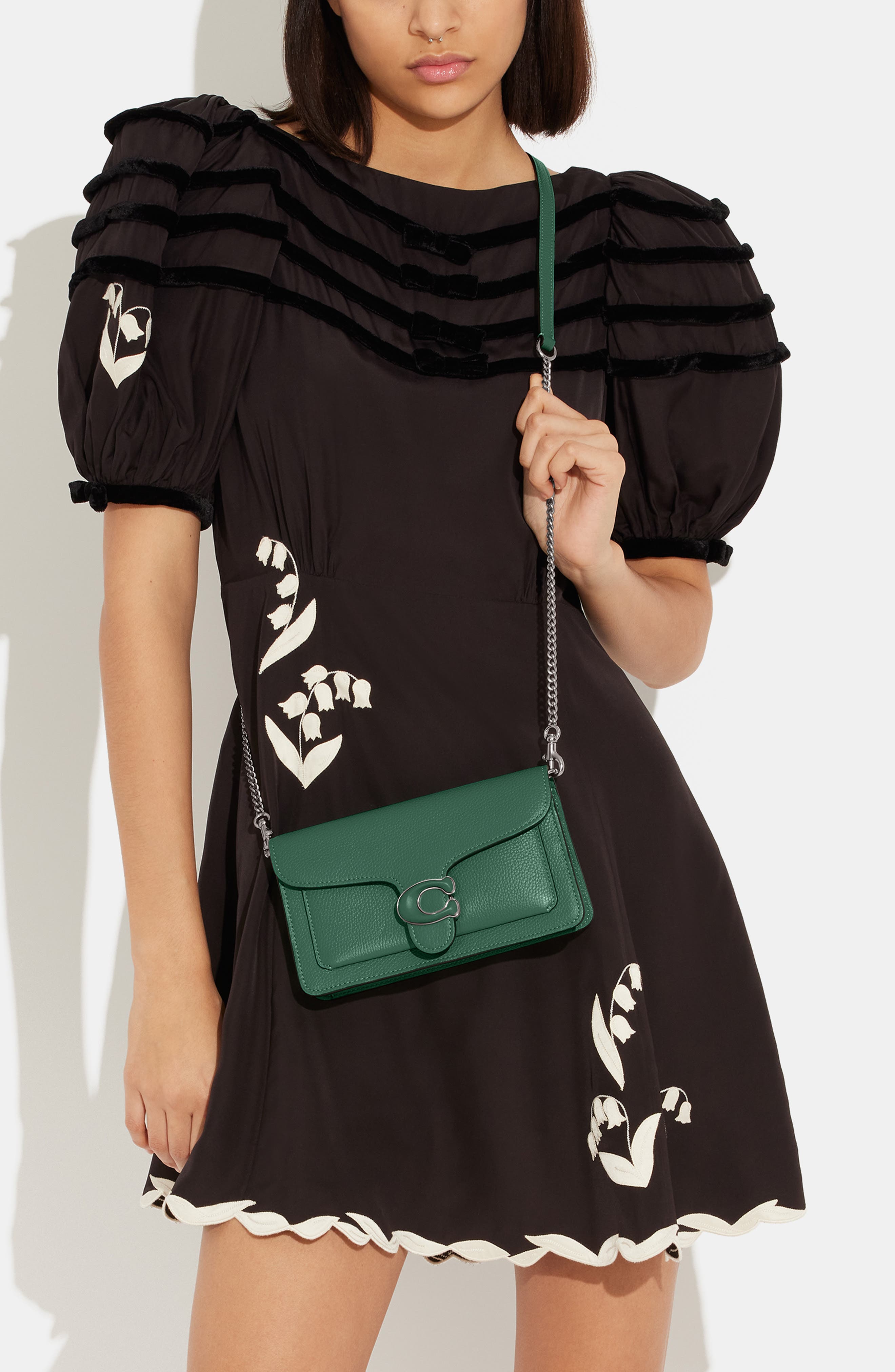 COACH Tabby Polished Pebble Leather Chain Crossbody Bag, Alternate, color, 