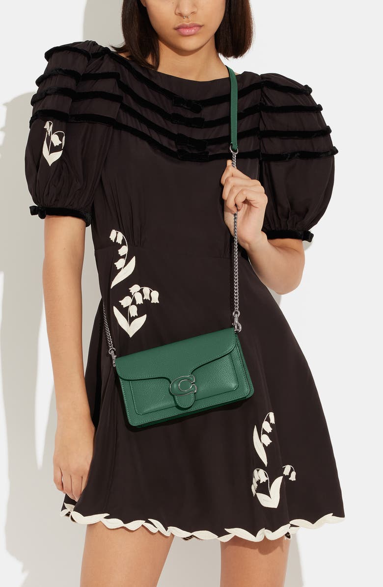 COACH Tabby Polished Pebble Leather Chain Crossbody Bag, Alternate, color,