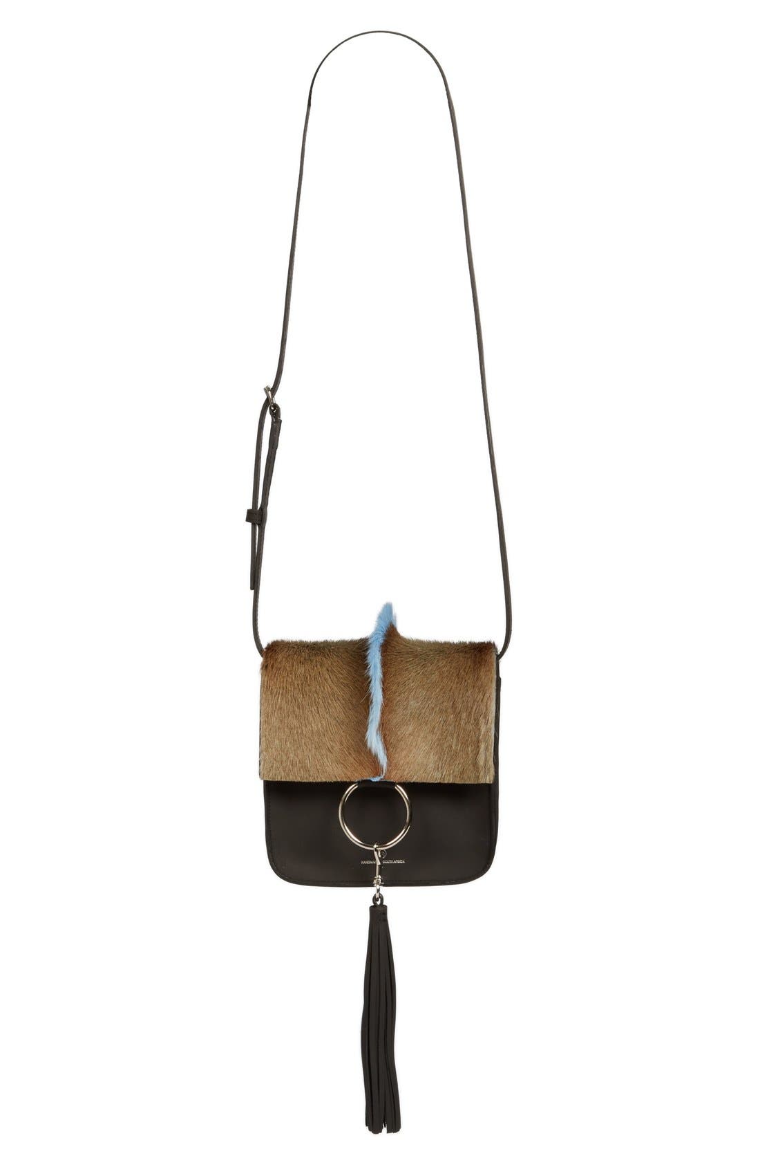 Brother Vellies 'Palma' Springbok & Leather Crossbody Bag, Main, color, 