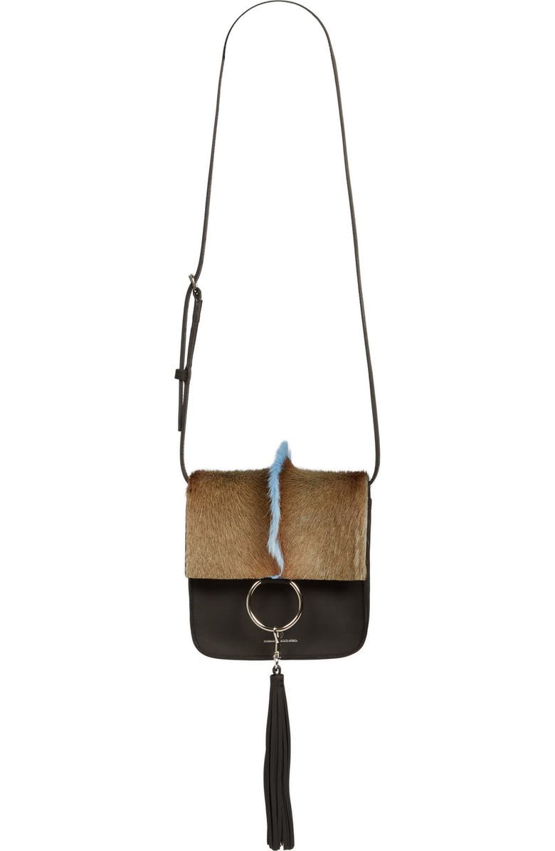Brother Vellies 'Palma' Springbok & Leather Crossbody Bag, Main, color,
