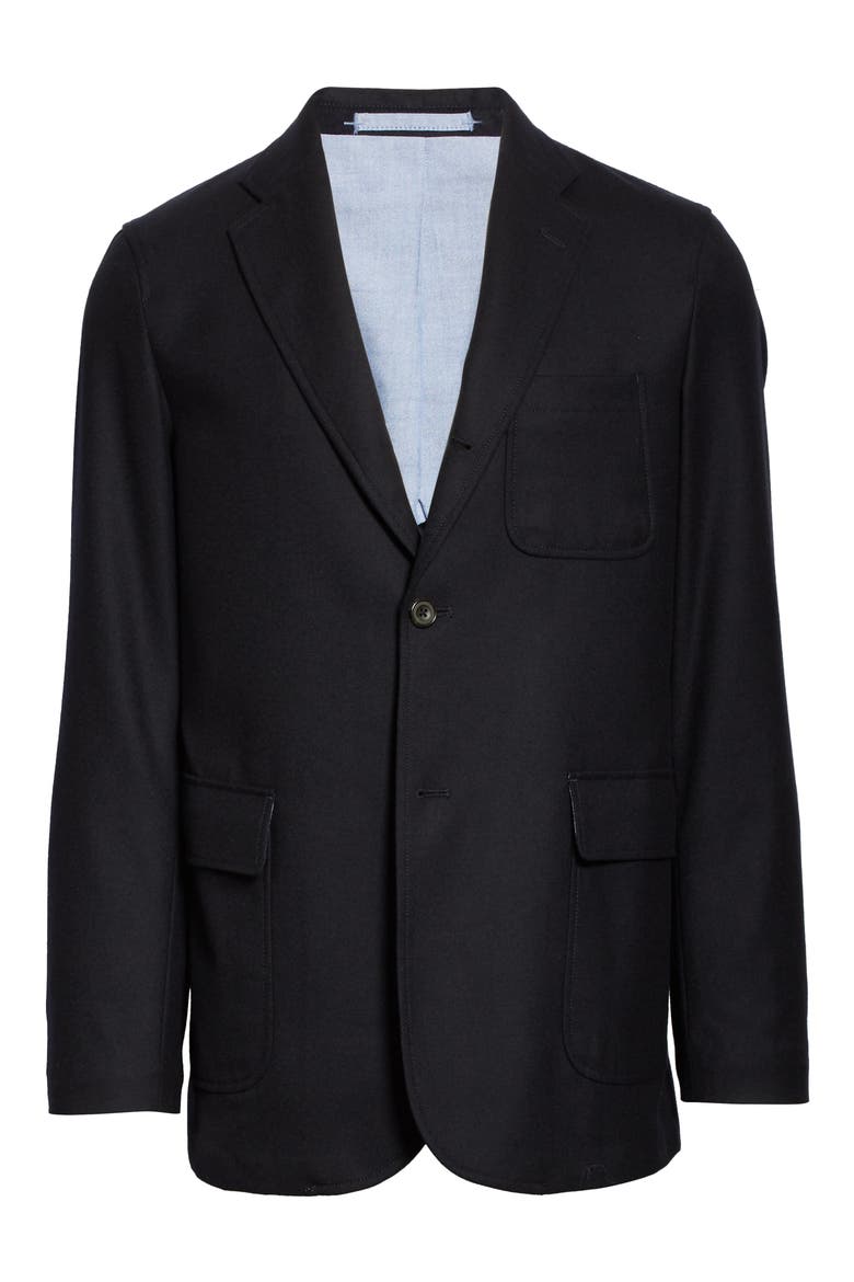 3B Wool Blend Flannel Jacket, Main, color, NAVY