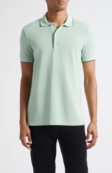 Tipped Lyocell & Cotton Piqué Polo