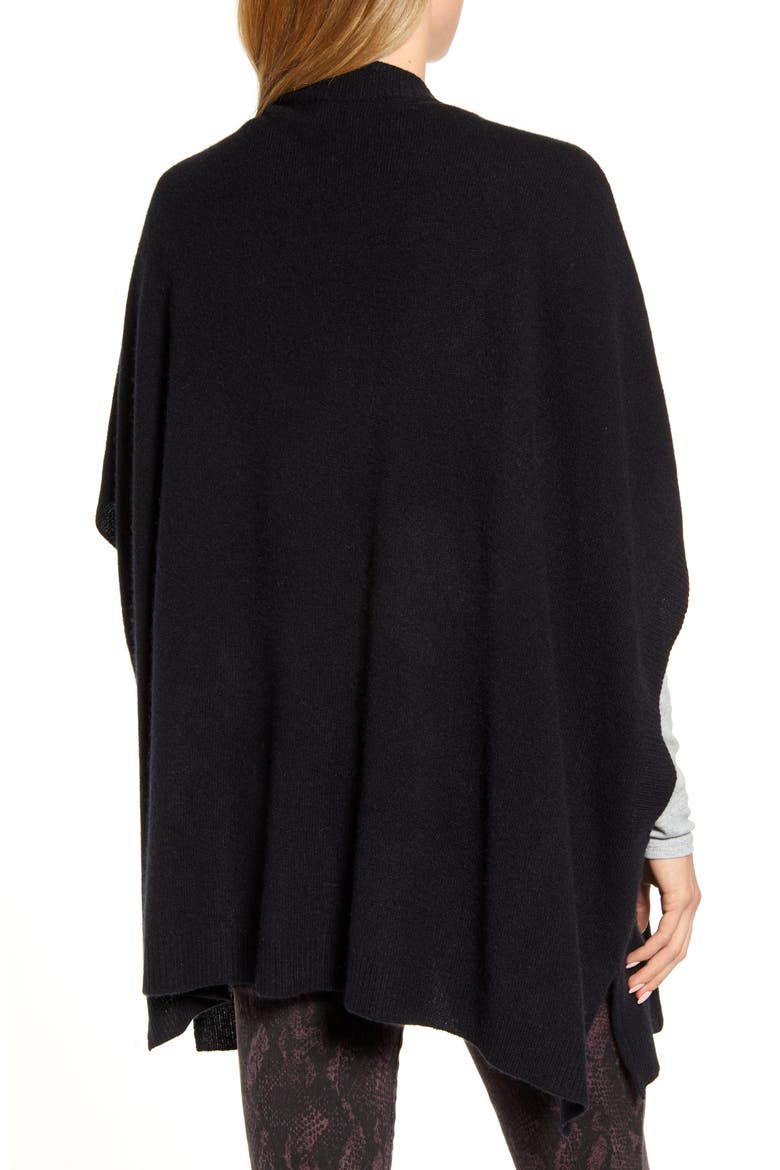 Cashmere Ruana, Alternate, color, BLACK