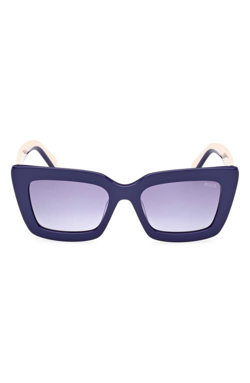 Pucci Women's Shiny Blue & Ivory Squared Cat-eye Sunglasses In Purple