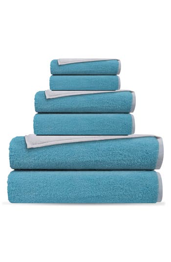 Depera Double Face 6-piece Turkish Cotton Towels Set In Blue
