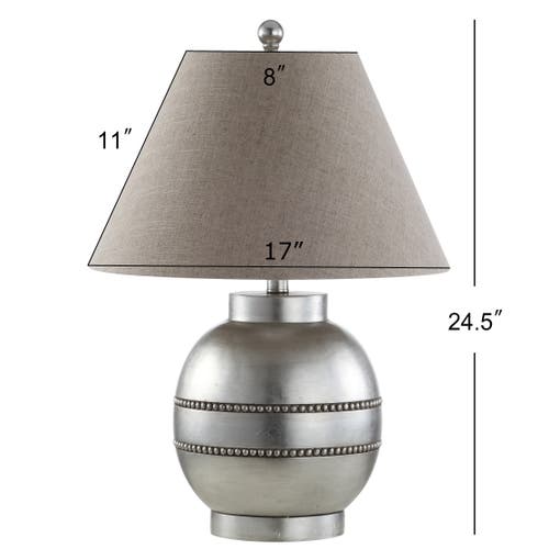Jonathan Y Zelda 24.5" Resin Led Table Lamp, Antique Silver In Antique Silver