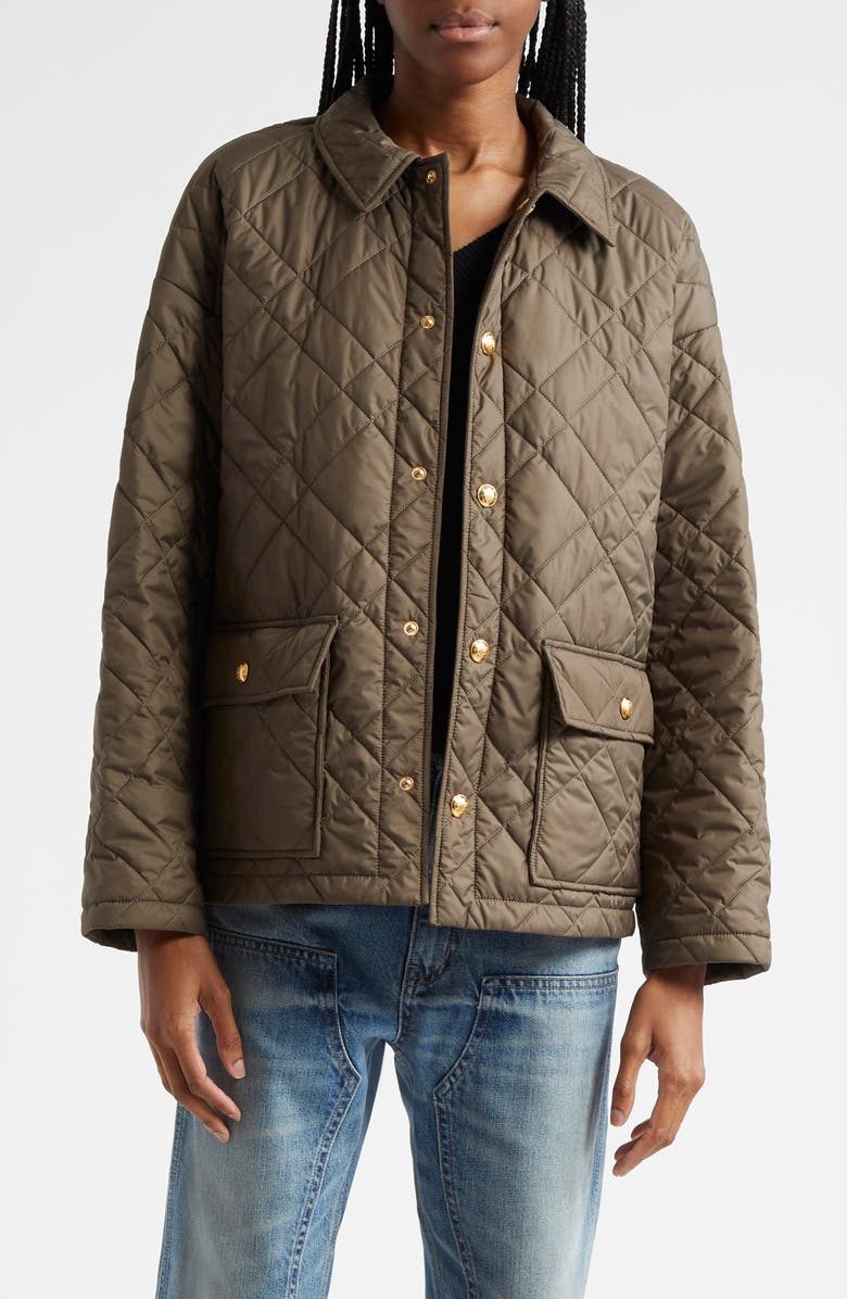 Nili Lotan Helah Quilted Jacket, Main, color, Army Green