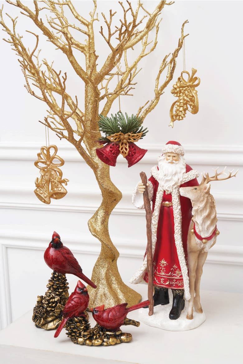 Double Cardinals Figurine, Alternate, color, Red
