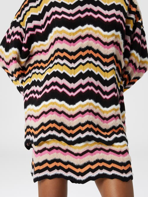 Shop Missoni Mini Skirt With Zigzag Greek Motif In Multicoloured