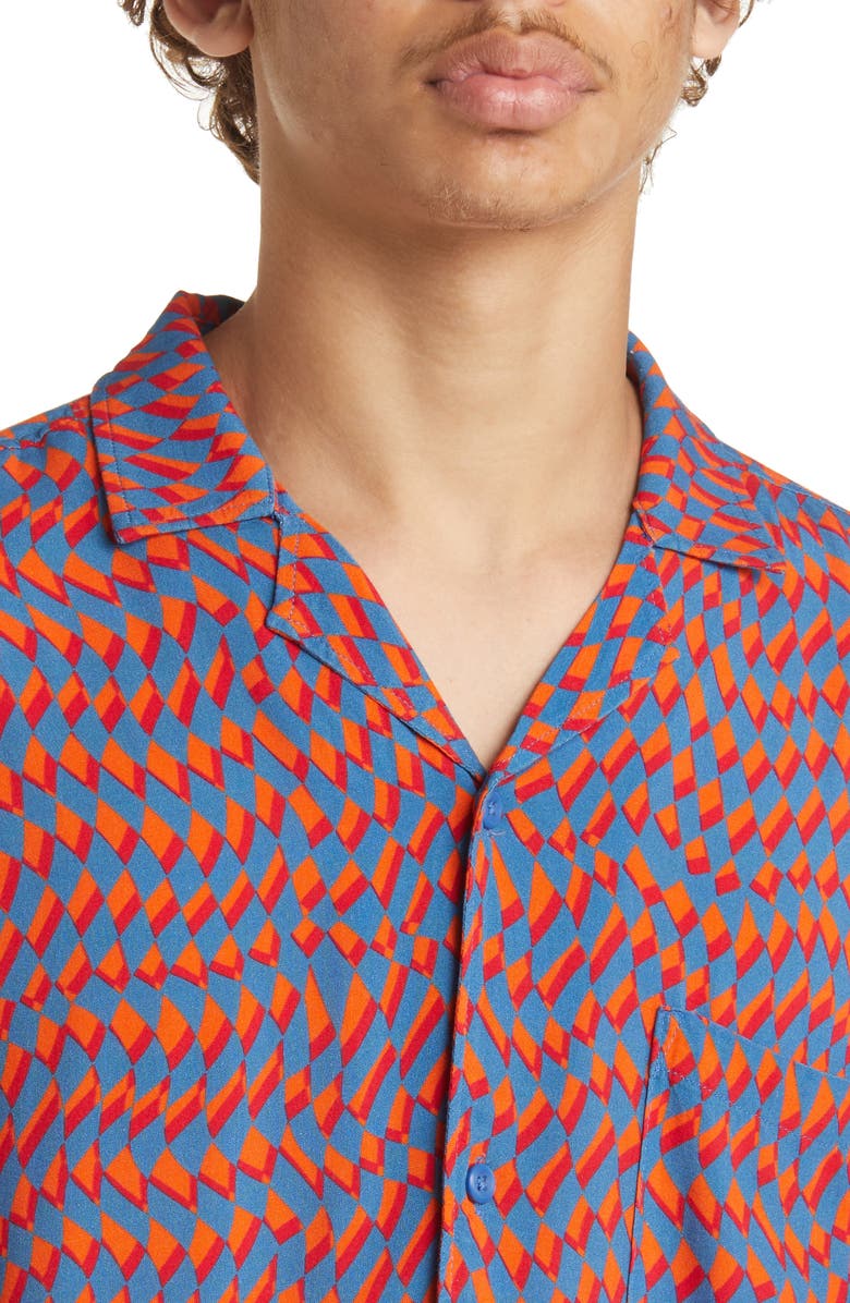 BP. Print Short Sleeve Button-Up Camp Shirt, Alternate, color, 