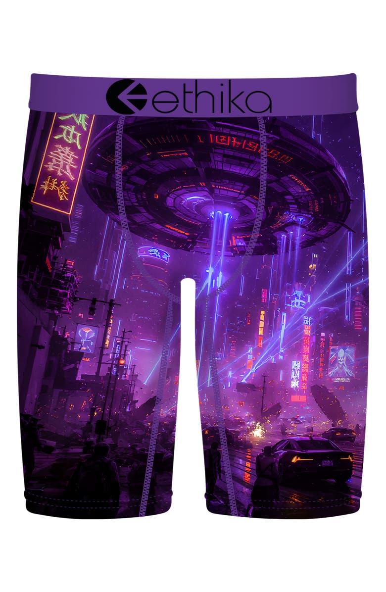 Ethika Kids' Neon Exodus Boxer Briefs, Main, color, Purple