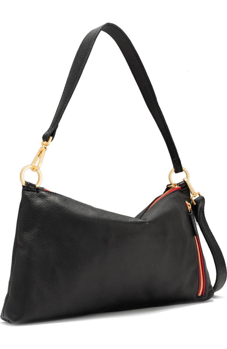 HAMMITT Kyle Medium Shoulder Bag, Alternate, color, Black/ Brushed Gold Red Zip