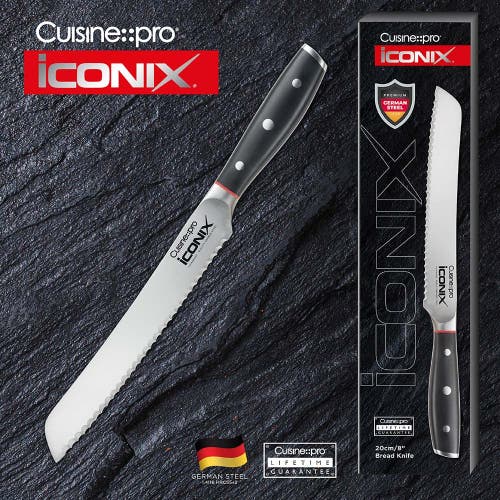 Cuisine::pro Iconix 8" Bread Knife In Black