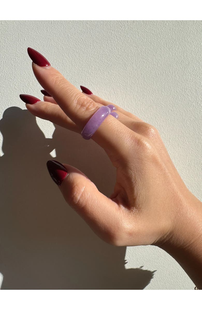 seree Lilac Purple jade ring, Alternate, color, Purple