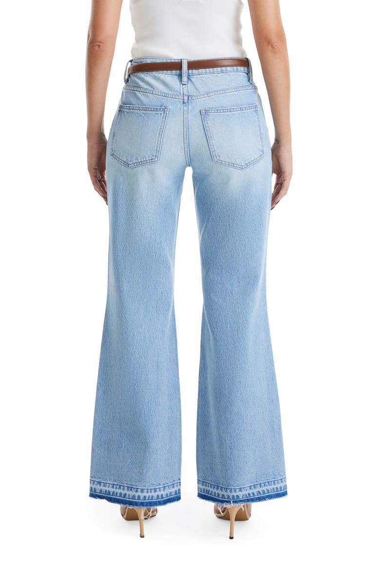 Released Hem Ripped High Waist Bootcut Jeans, Alternate, color, AZURE
