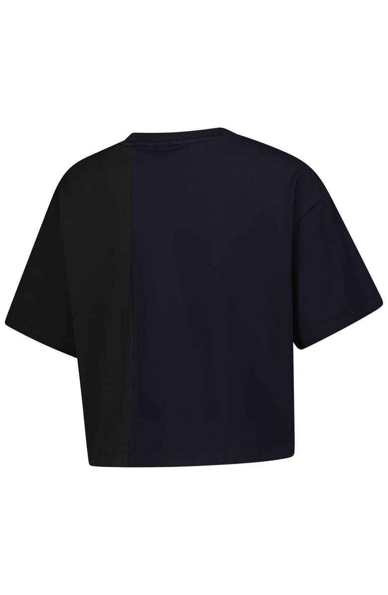 New Era Women's New Era Black New York Yankees Upcycled Colorblocked Boxy Cropped T-Shirt, Alternate, color, Black