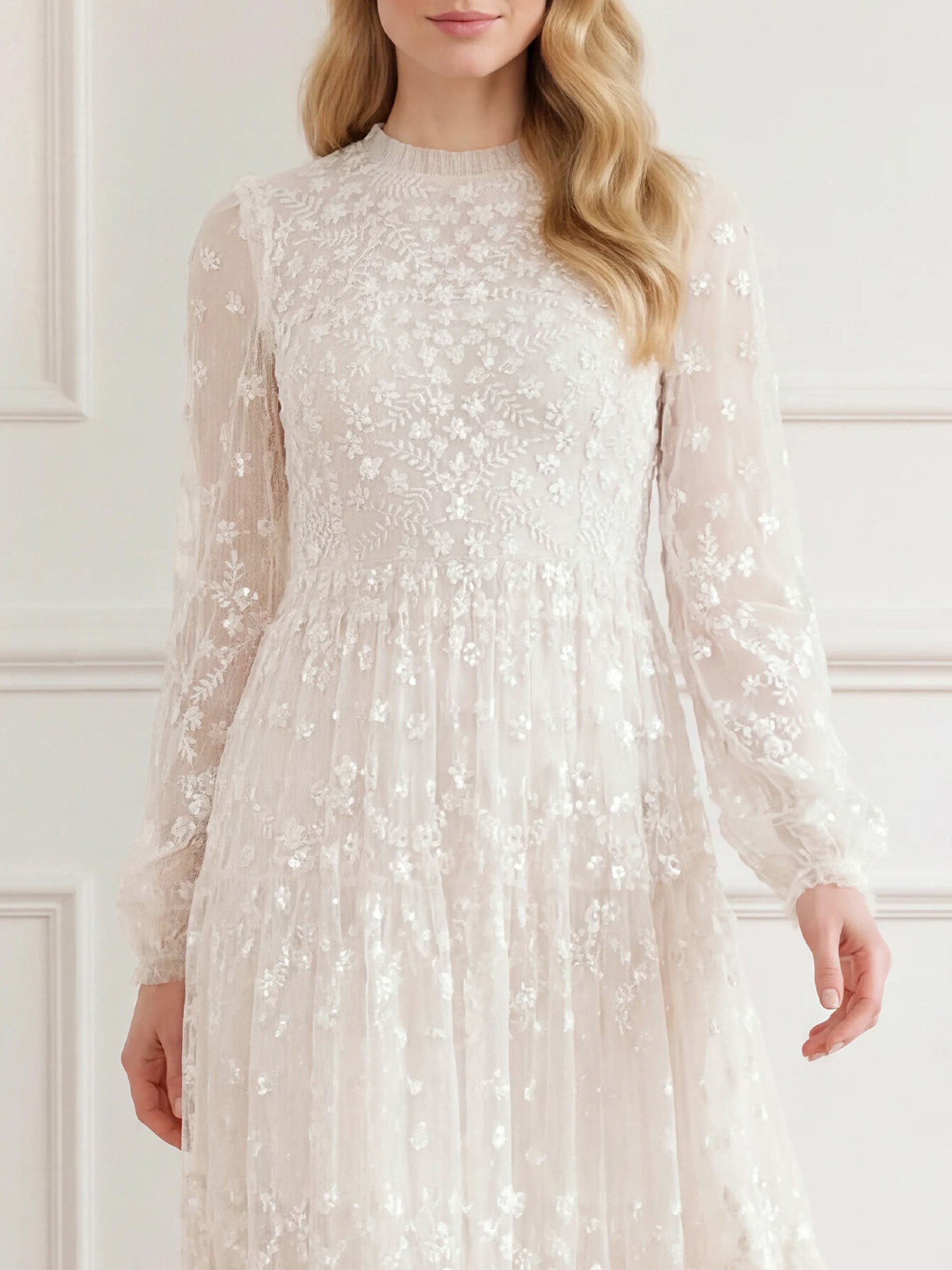 Needle & Thread Clover Long Sleeve Maxi Gown (Women) | Nordstrom