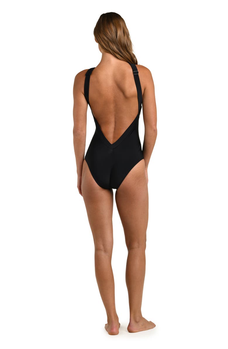 L
AGENCE Gabrielle Halter One-Piece Swimsuit, Alternate, color,