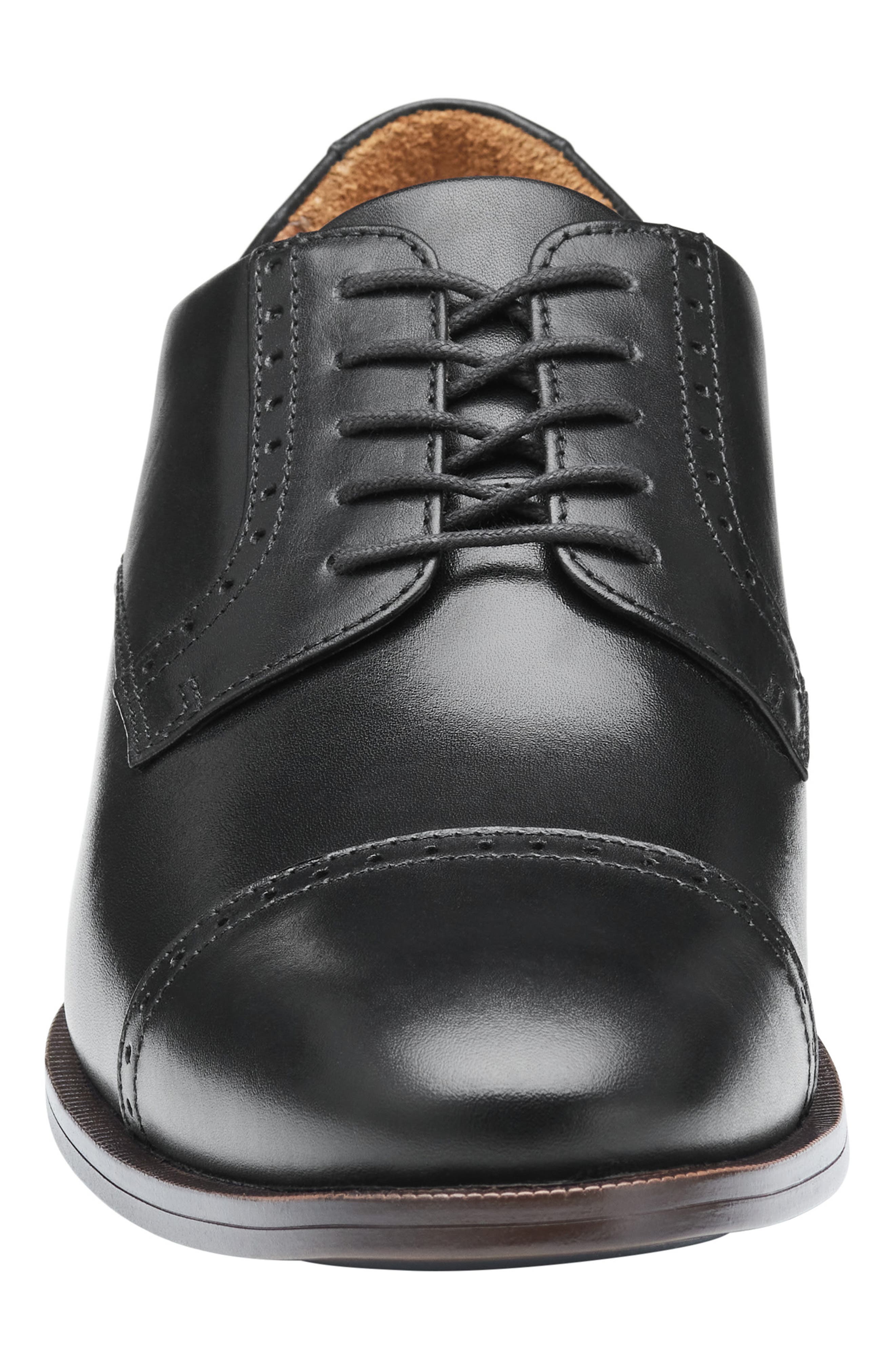 Johnston & Murphy Reeve Cap Toe Derby, Alternate, color, Black Full Grain