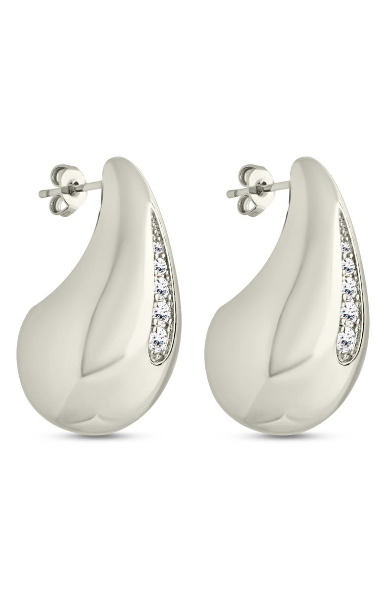 Sterling Forever Callie Cubic Zirconia Teardrop Earrings, Main, color,