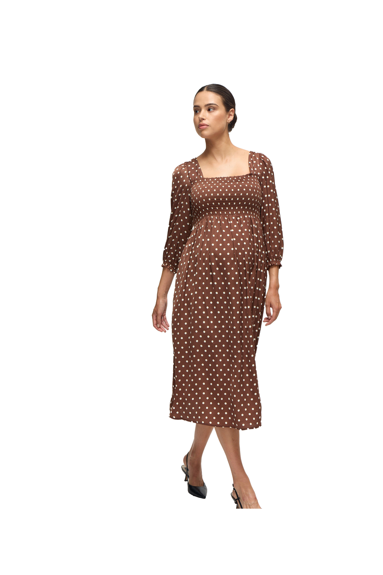 The Breeze Maternity Dress, Main, color, Espresso Dot