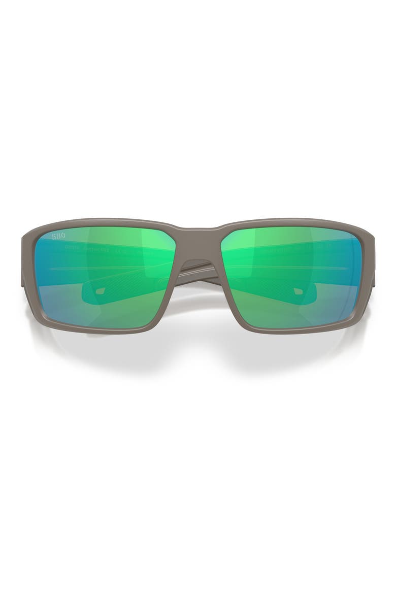 60mm Fantail Pro Polarized Rectangle Sunglasses, Alternate, color, MATTE OLIVE SHALE / GREEN MIRROR 580G
