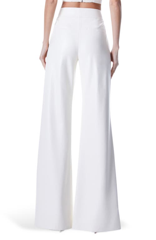 Shop Alice And Olivia Alice + Olivia Dylan High Waist Faux Leather Wide Leg Pants In Ecru
