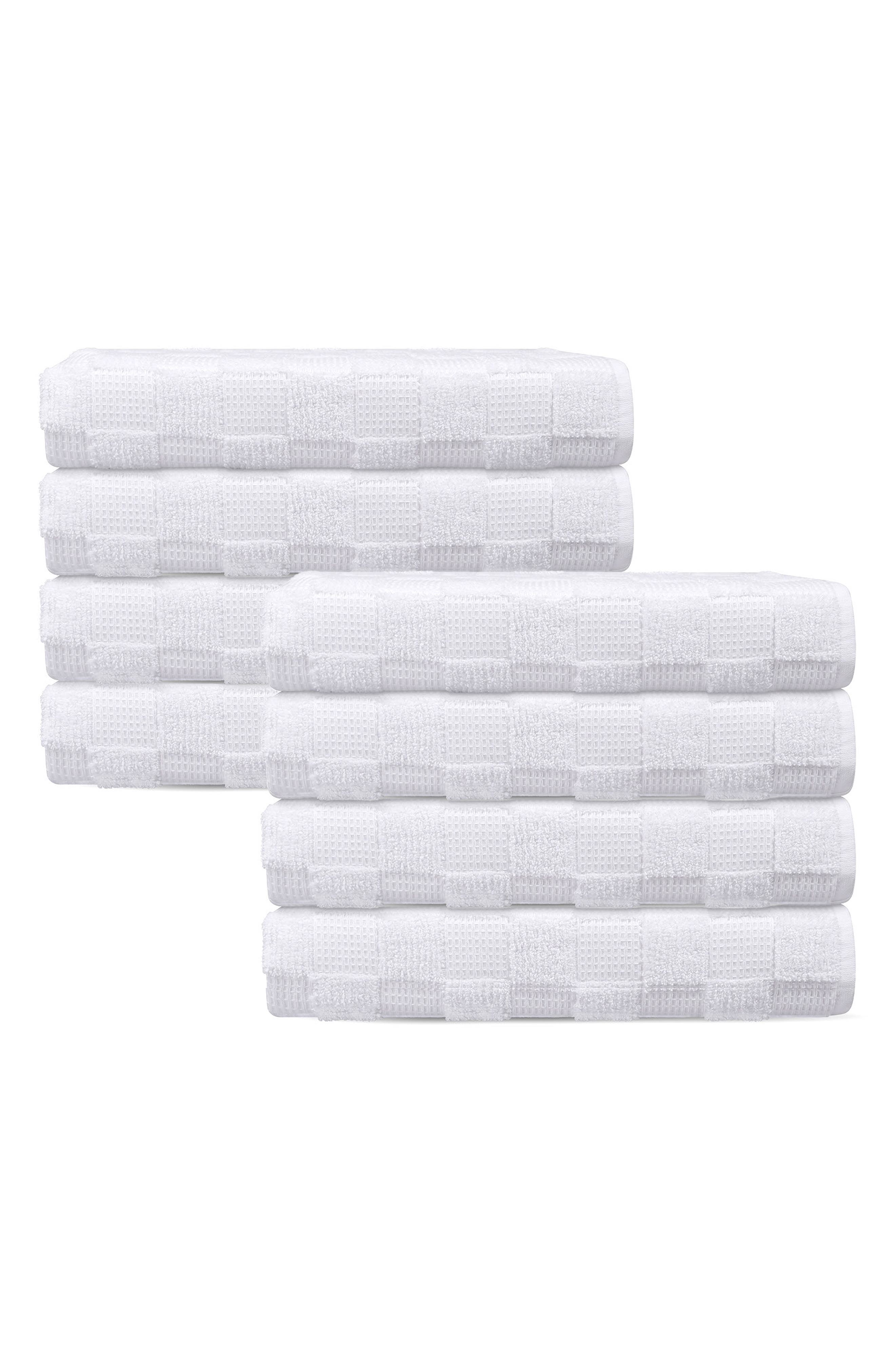 DePera Waffle Terry 8-Piece Turkish Cotton Hand Towels