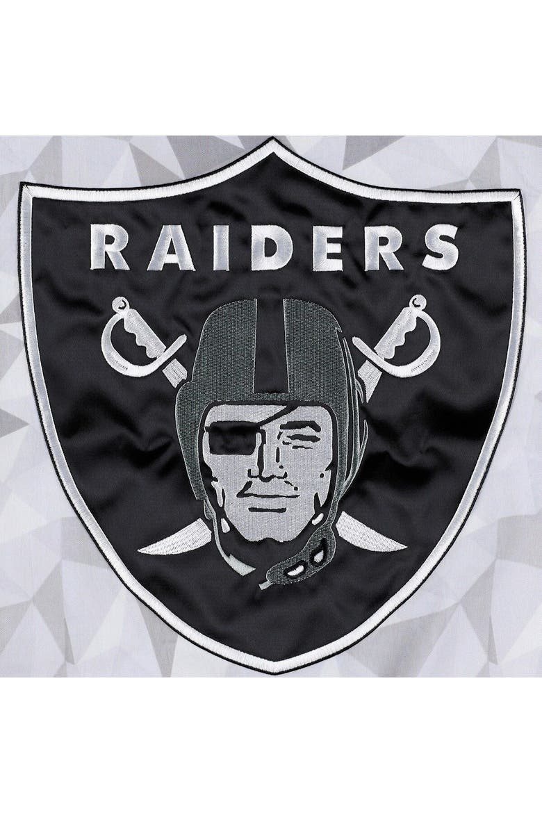 Men's Starter White/Black Las Vegas Raiders Thursday Night Gridiron Raglan Half-Zip Hooded Jacket, Alternate, color, White