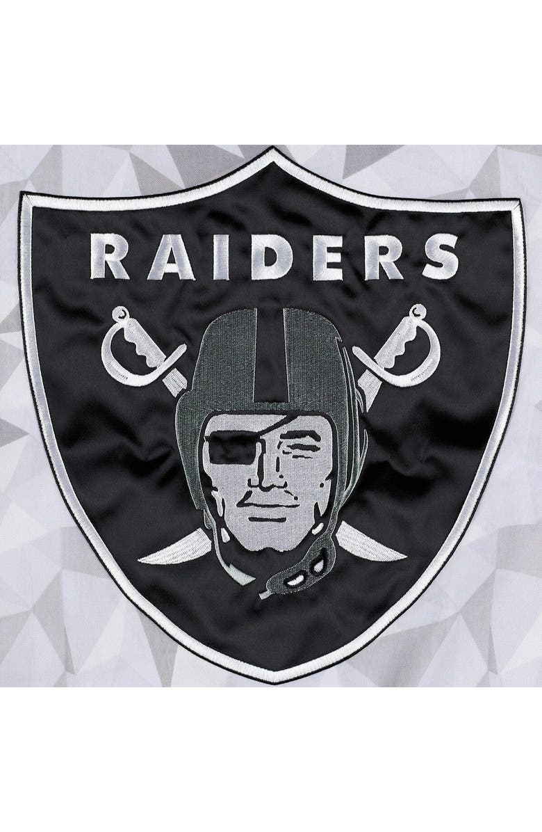 STARTER Men's Starter White/Black Las Vegas Raiders Thursday Night Gridiron Raglan Half-Zip Hooded Jacket, Alternate, color, White