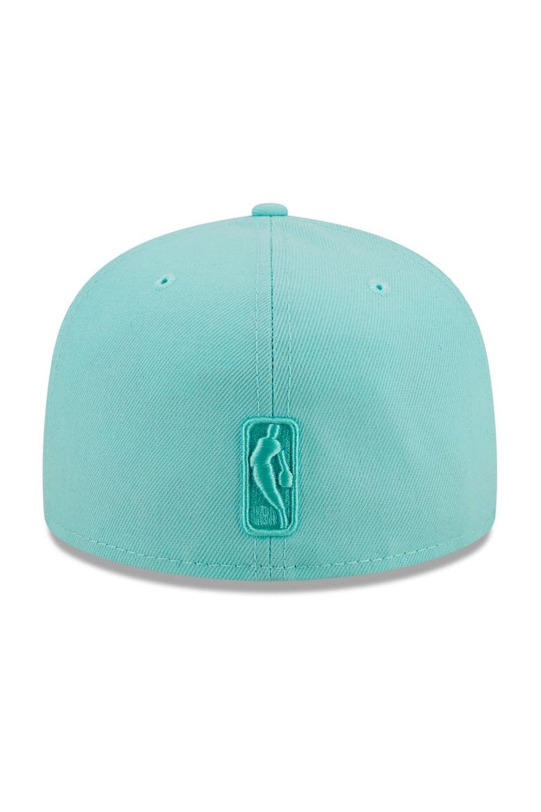 Men's New Era Turquoise New York Knicks Color Pack 59FIFTY Fitted Hat, Alternate, color, Turquoise