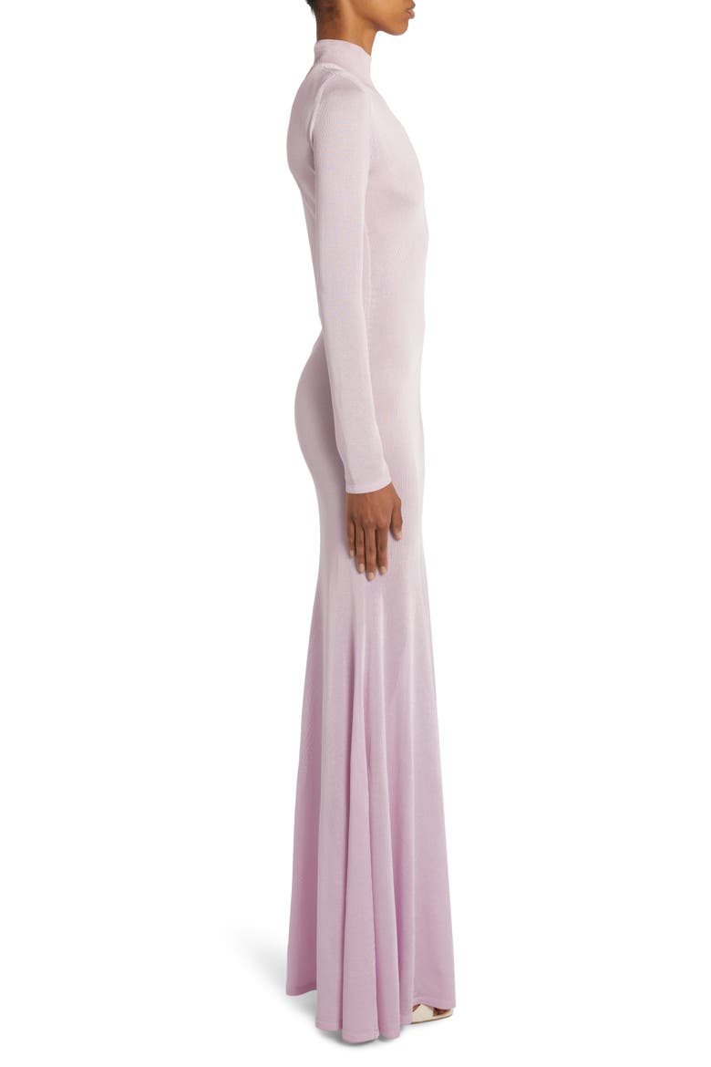Long Sleeve Jersey Gown, Alternate, color, CROCUS PETAL