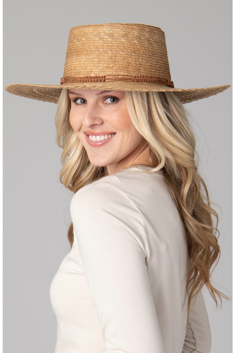 Telescope Boater Hat, Alternate, color, TOBACCO