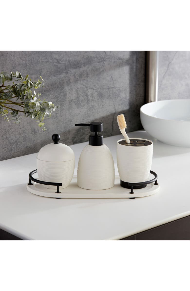 ROSELLI TRADING COMPANY Dubai 4-Piece Bathroom Accessory Set, Alternate, color, White