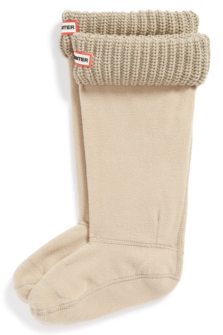 Tall Cardigan Knit Cuff Welly Boot Socks, Main, color, LIGHT MUSHROOM