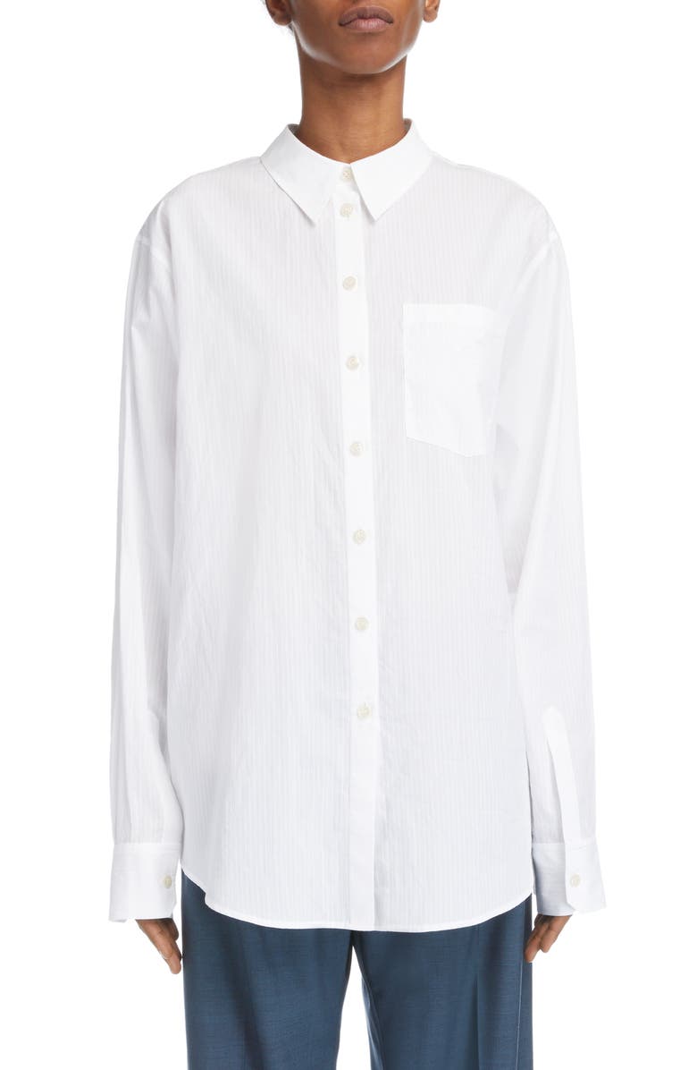 Acne Studios Saffron Fancy Stripe Button-Up Shirt, Main, color,