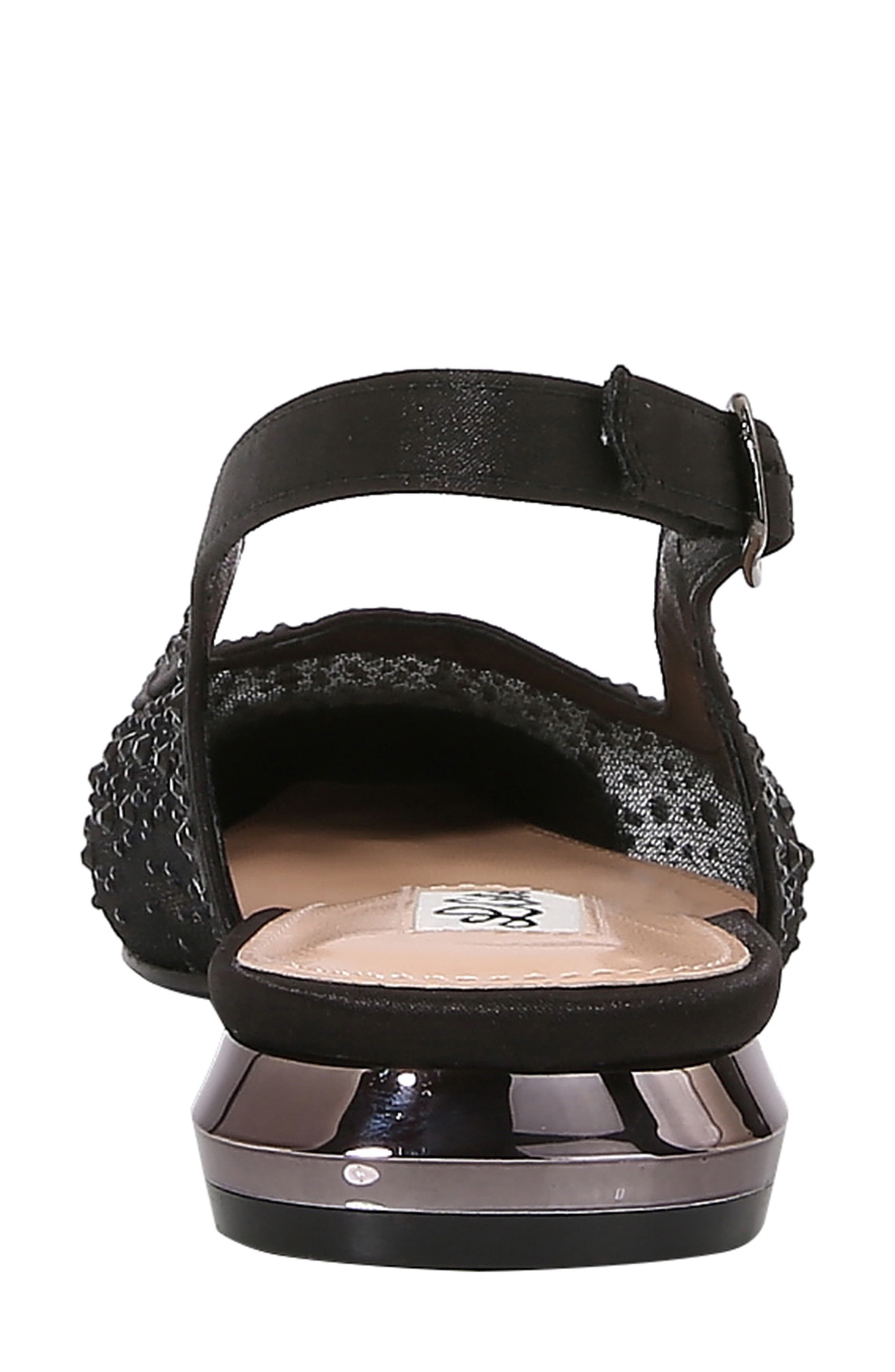 LADY COUTURE Kar Embellished Slingback Flat, Alternate, color, Black