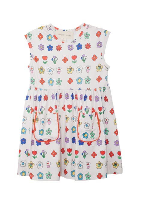 Little Garden Parade Cap Sleeve Dress (Toddler, Little Kid & Big Kid)