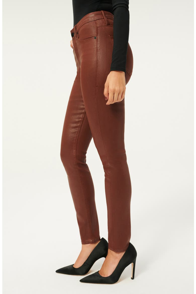Good Legs Coated Ankle Skinny Jeans, Alternate, color, TORTOISE SHELL
