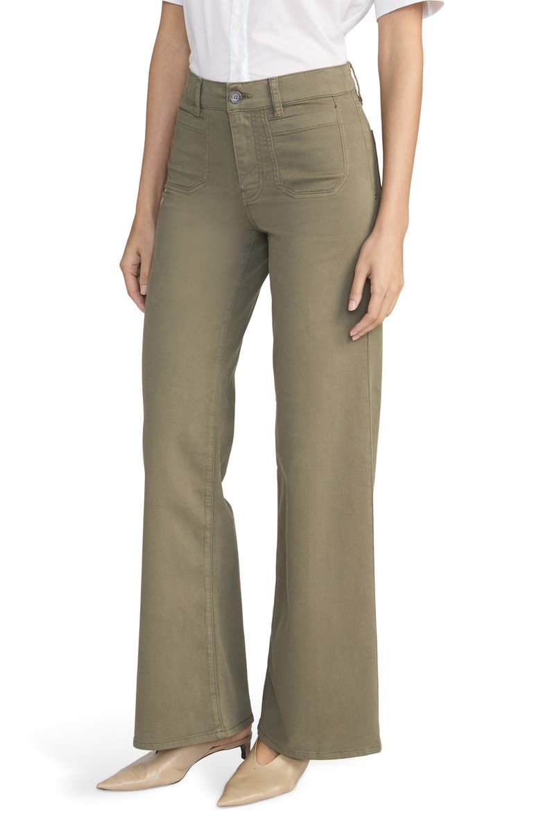 FRAME Le Slim Modernist Pocket Palazzo Jeans, Alternate, color, Grasshopper