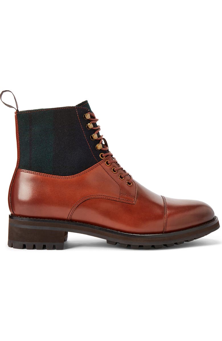 Polo Ralph Lauren Bryson Mixed Media Cap Toe Boot, Alternate, color, Polo Pale Russet / Black Multi