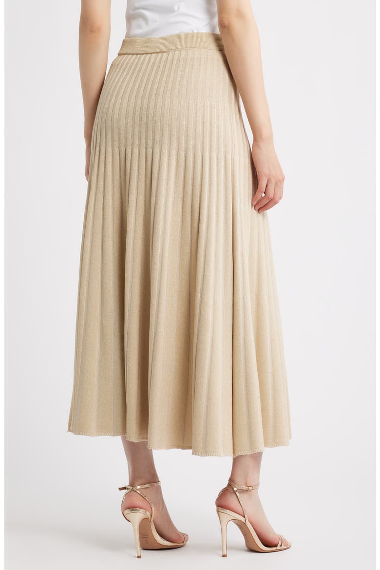 Metallic Rib Maxi Skirt, Alternate, color, BISCOTTI/GOLD