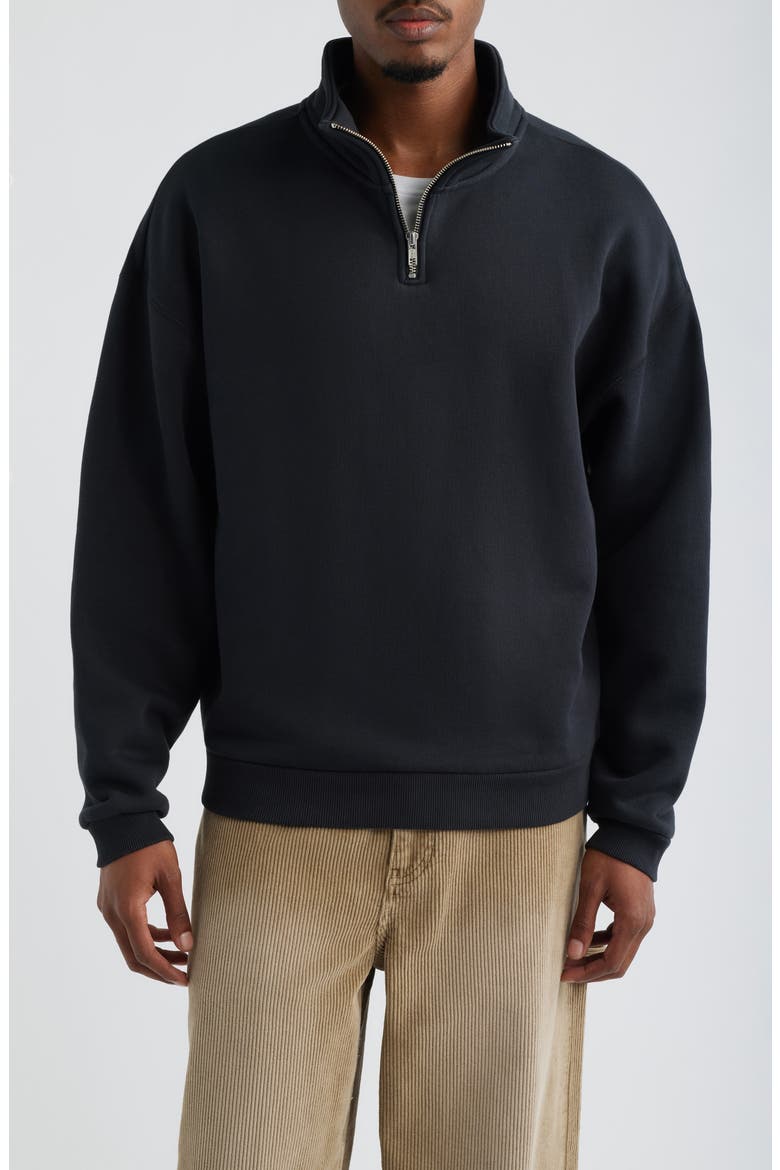 Oversize Core Quarter Zip Sweatshirt, Main, color, VINTAGE BLACK