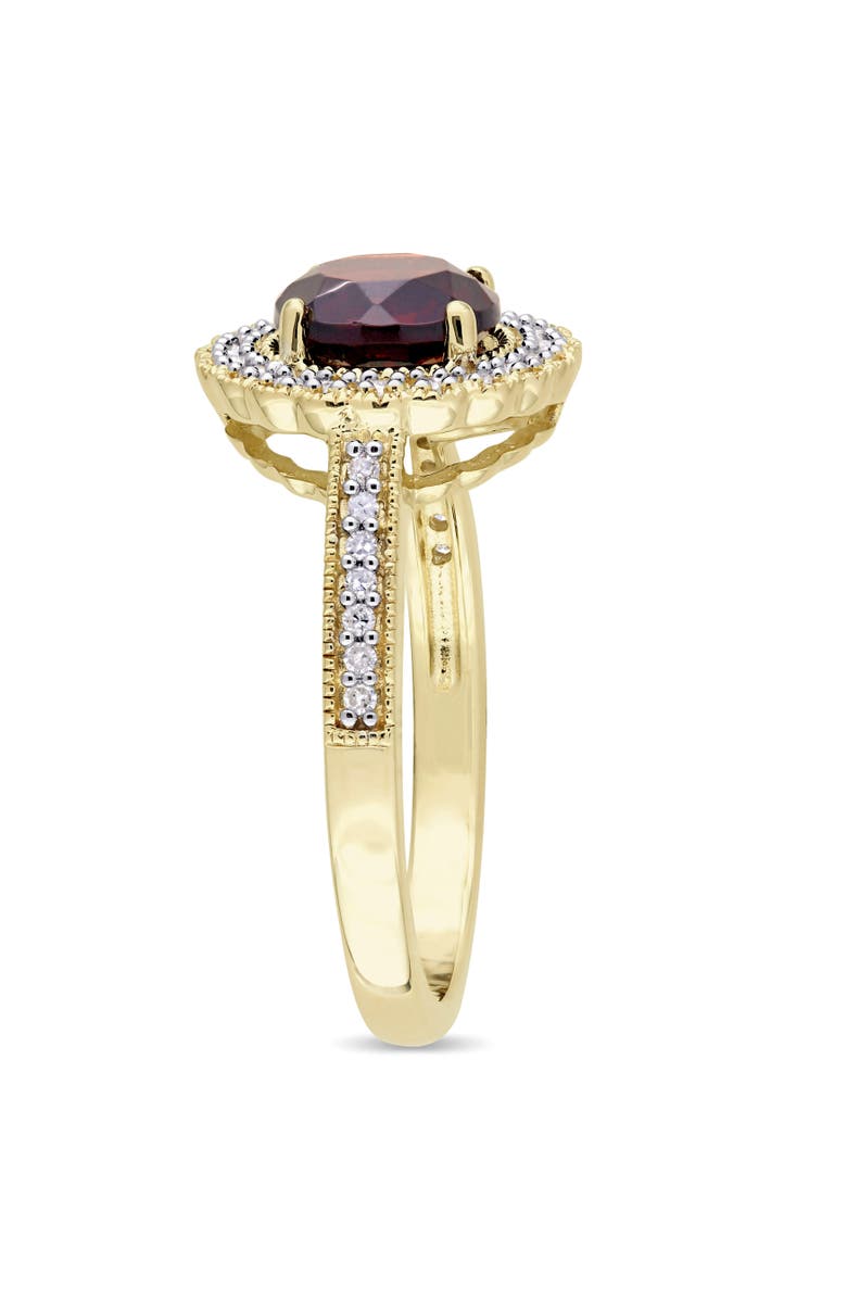 Julianna B. Gemstone & Diamond Halo Ring Yellow-Plated, Alternate, color, Garnet