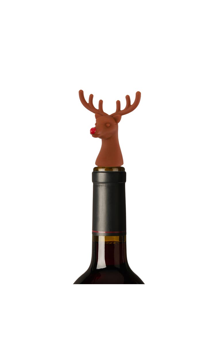 TrueZoo Reindeer Bottle Stopper, Alternate, color, Brown