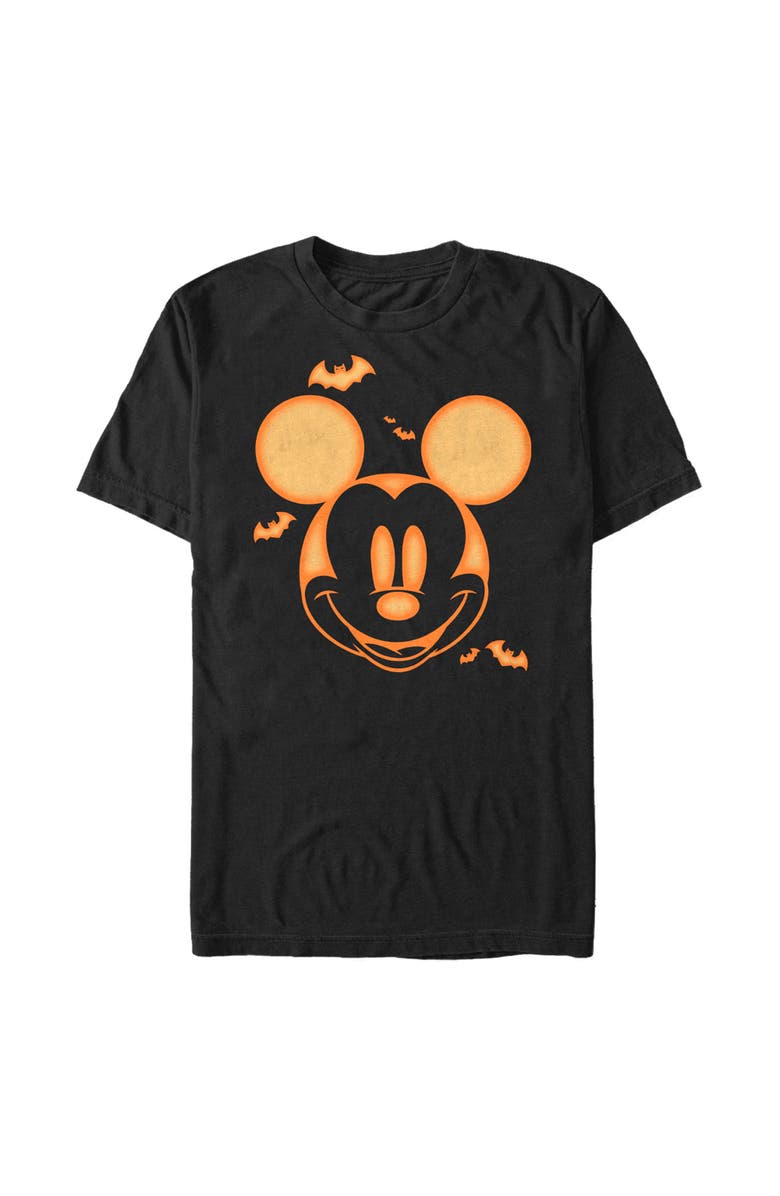 Mickey & Friends Men's Mickey & Friends Pumpkin Face  Graphic T-Shirt, Main, color, Black