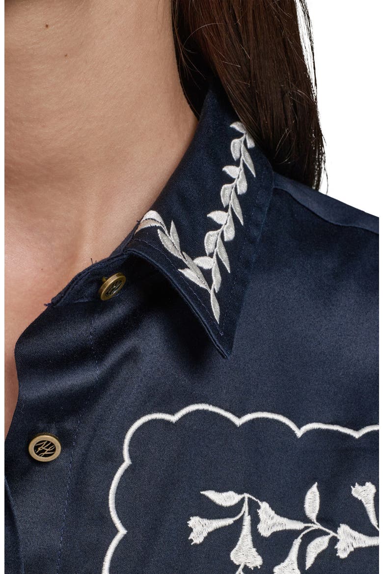 Embroidered Button-Up Shirt, Alternate, color, MIDNIGHT NAVY
