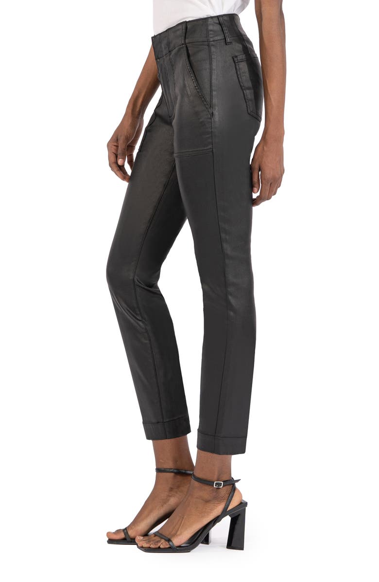 KUT from the Kloth Reese Coated Ankle Slim Straight Leg Utility Jeans, Alternate, color, 