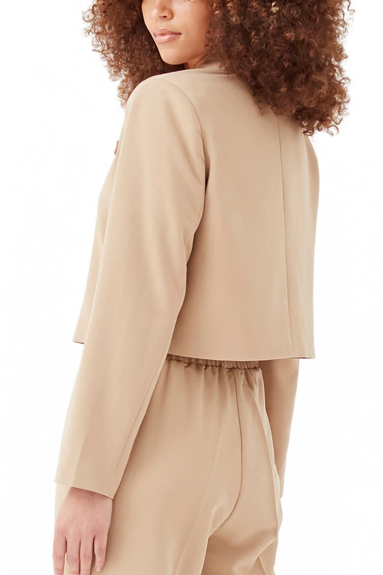 Raine Crop Blazer, Alternate, color, BEIGE